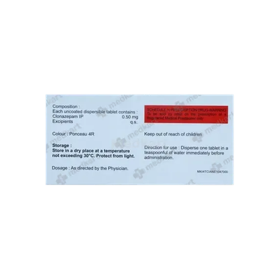 clonafit 0.5mg md tablet 10's